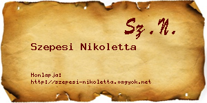 Szepesi Nikoletta névjegykártya
